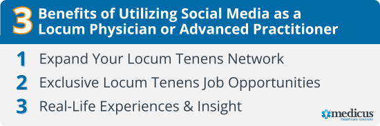 Benefits of Utilizing Social Media as a Locum Physician or Advanced Practitioner Infographic