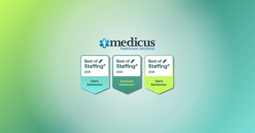 Medicus wins ClearlyRated’s 2026 Best of Staffing Awards for exceptional client, employee, and talent awards for service excellence.