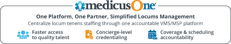 An enterprise-grade VMS and MSP platform that gives healthcare leaders direct control over locum tenens workforce management, delivering clear visibility into coverage, spend, and performance.