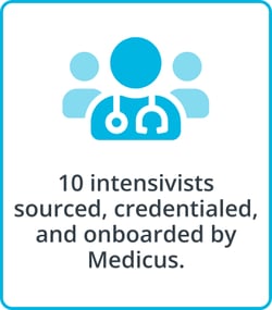The Medicus Transition Program - 10 intensivists sourced, credentialed, and onboarded by Medicus