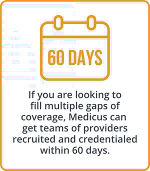 The Medicus Transition Program - 60 days for recruiting and credentialing