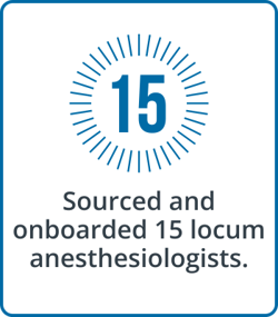 The Medicus Transition Program - Sourced and onboarded 15 locum anesthesiologists