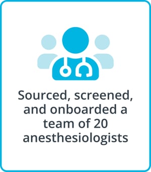 The Medicus Transition Program - Sourced, screened, and onboarded a team of 20 anesthesiologists