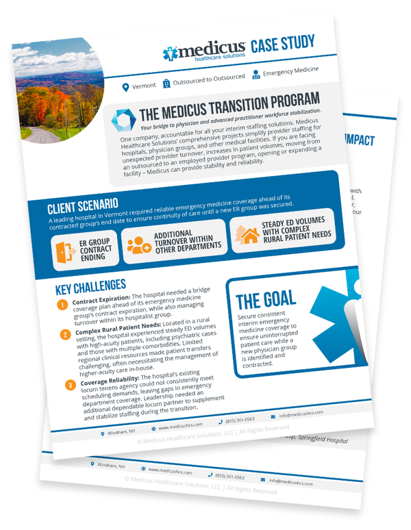Stability Amid Change- How the Medicus Transition Program Ensured Emergency Care at a Vermont Hospital