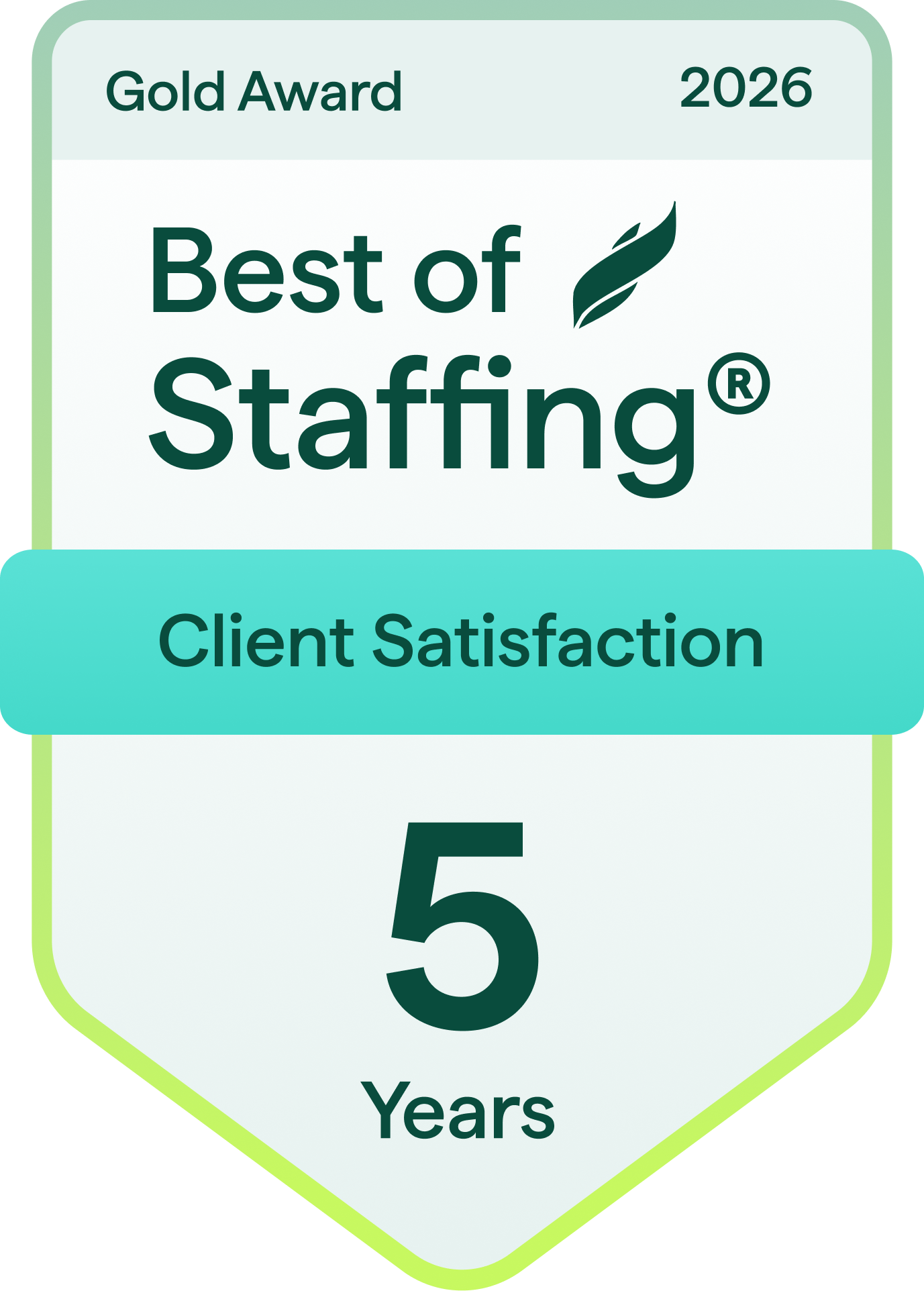 ClearlyRated Best of Staffing Award for Client Satisfaction 5 Years awarded to Medicus Healthcare Solutions