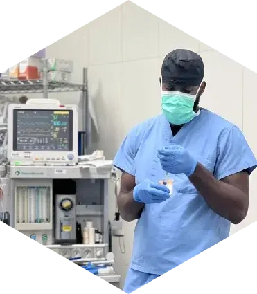 masked healthcare person